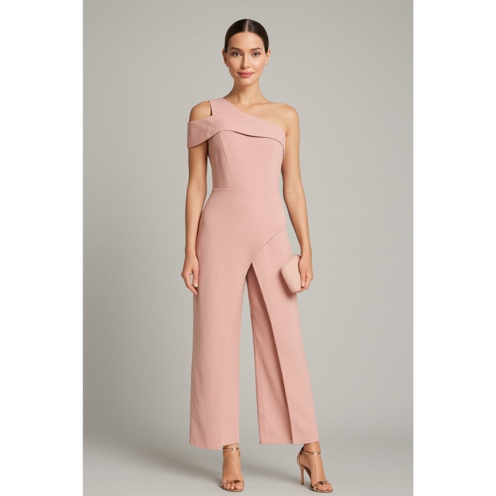 NEW Marina One-Shoulder Jumpsuit Light Pink